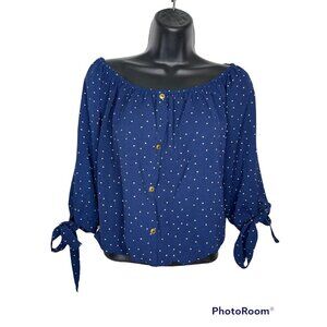 Papermoon Women’s Top/blouse 3/4 Sleeves Color Navy Blue Size L (C11)